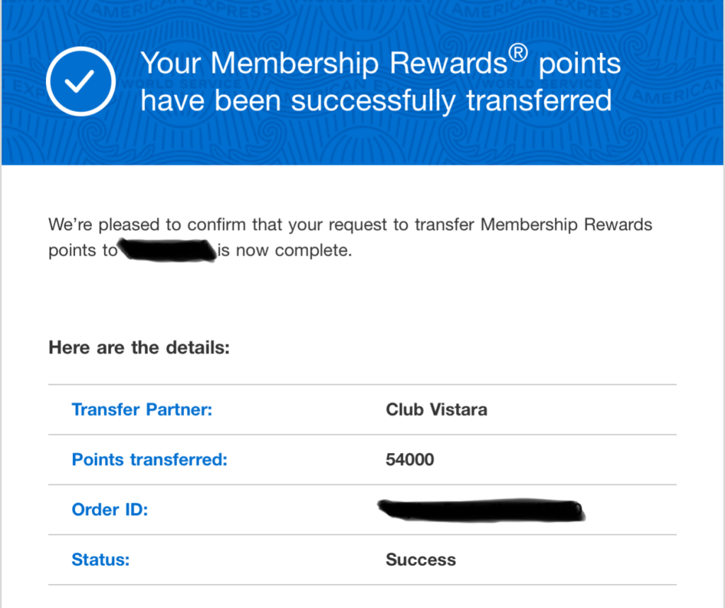 Amex Sucess Email