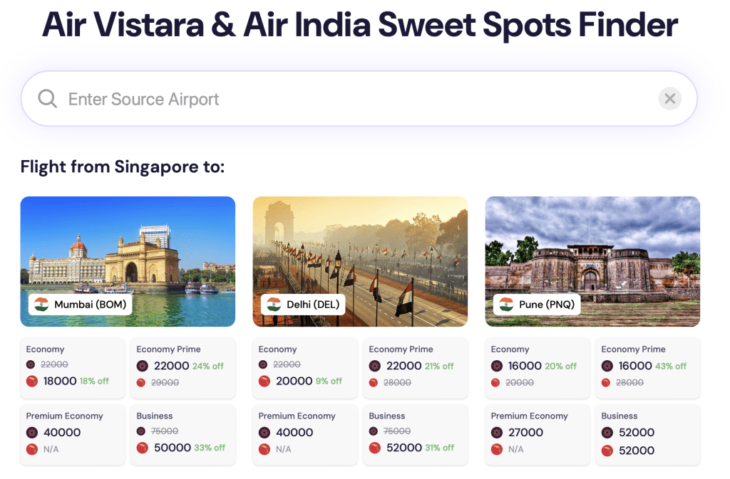 Flights from Singapore