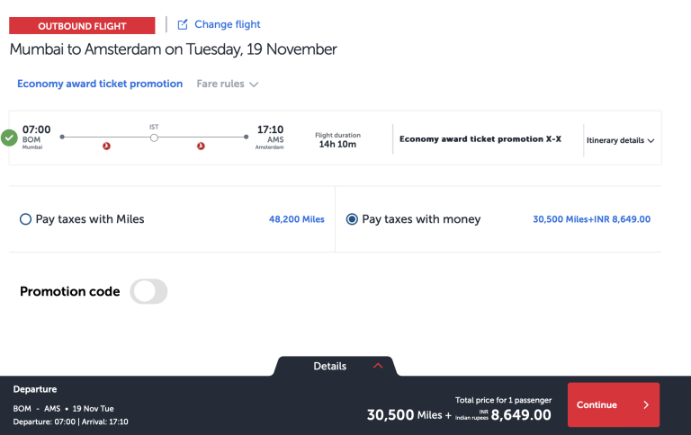 Mumbai to Amsterdam