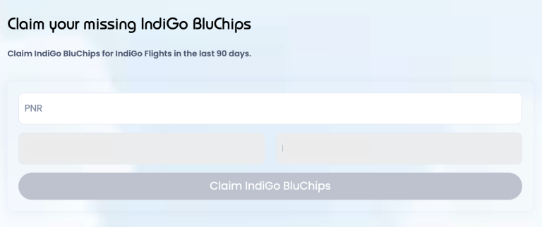 Indigo BluChip Retro Claim - Enter PNR