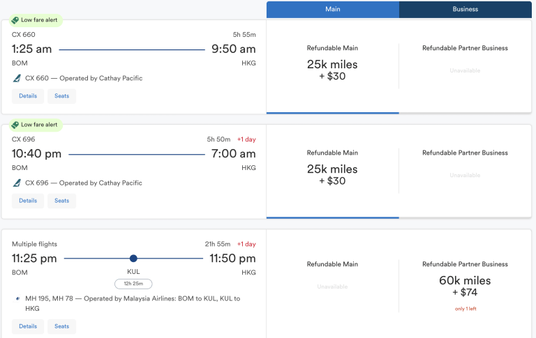 Mumbai to Hong Kong