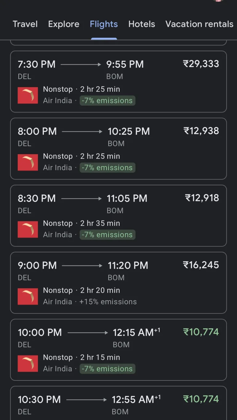 Delhi to Mumbai Flights