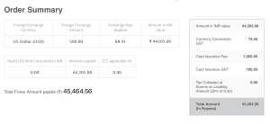 Regalia Forex Card with Fee